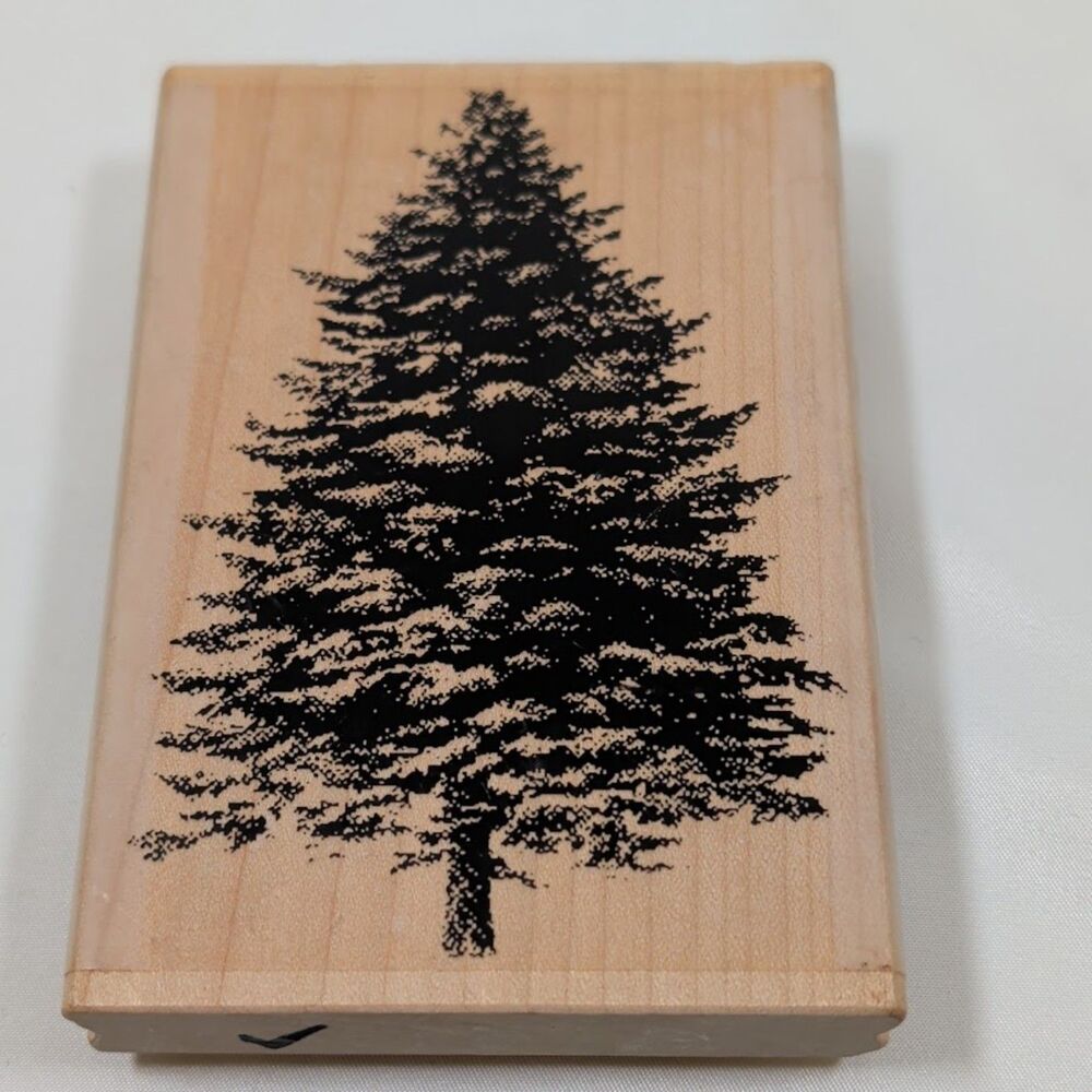 Stampington & Company Grand Tree C8430 Large Evergreen Pine Wood Rubber Stamp